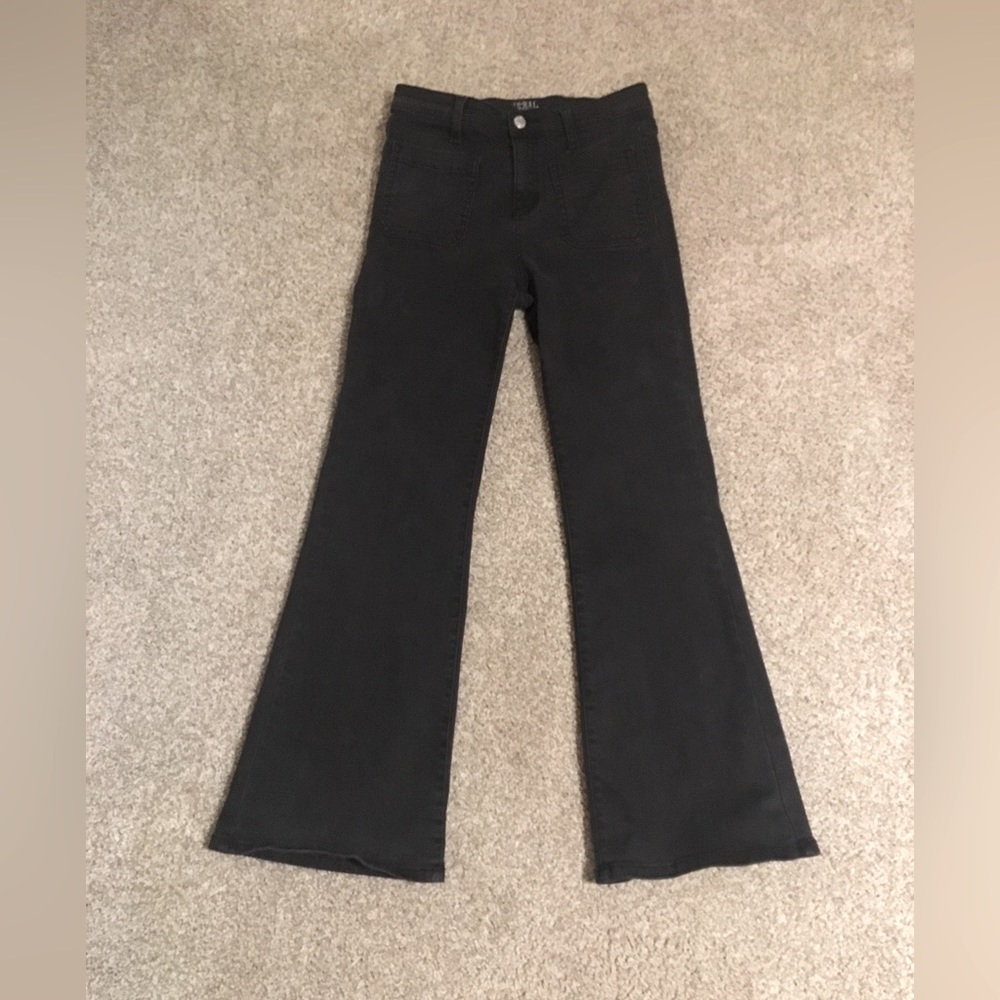 Black denim flares